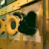 Imaginative shot of an individual inside a washing machine in Tehran, Iran.